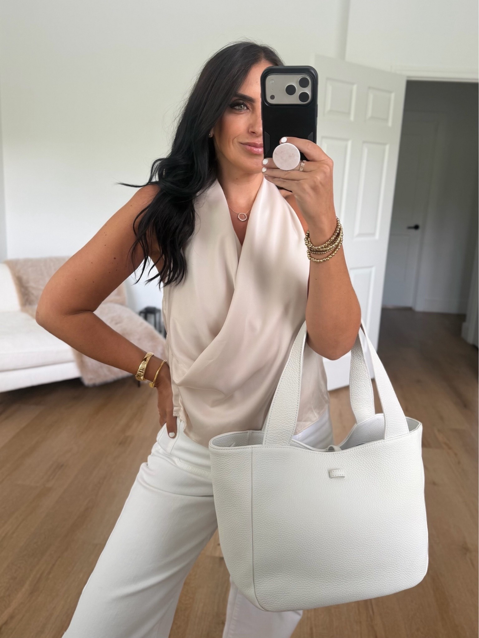 Silk Satin Tank Top wearing size small