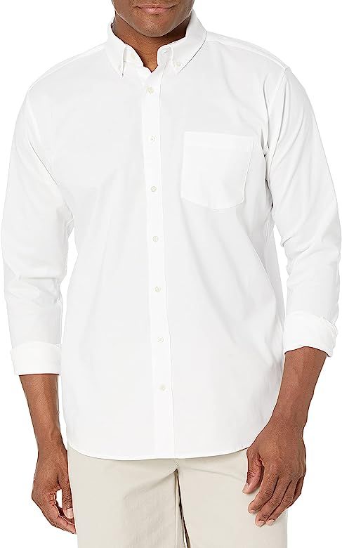 IZOD Uniform Young Men's Long Sleeve Button-Down Oxford Shirt | Amazon (US)
