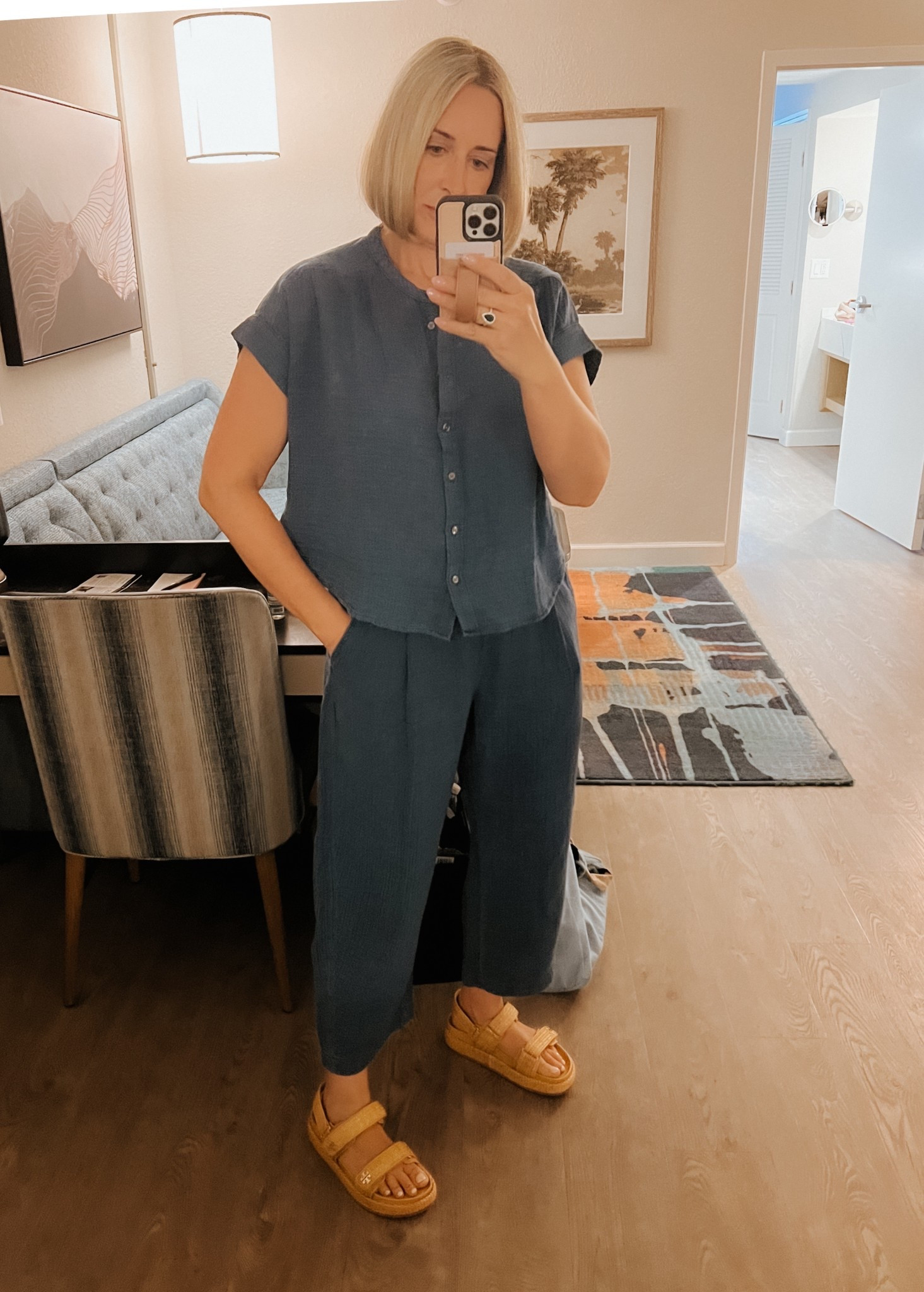 Travel Outfit
Gauze Outfit
Gap
Hot weather outfit
Europe travel outfit 

Tory Burch sandals
Sandals

For tip:
Top - wearing true size (runs a bit large)
Bottoms - in true size M
Shoes - I’m either a 9.5 or 10 and needed a 10 in these 

#LTKStyleTip #LTKTravel #LTKSeasonal