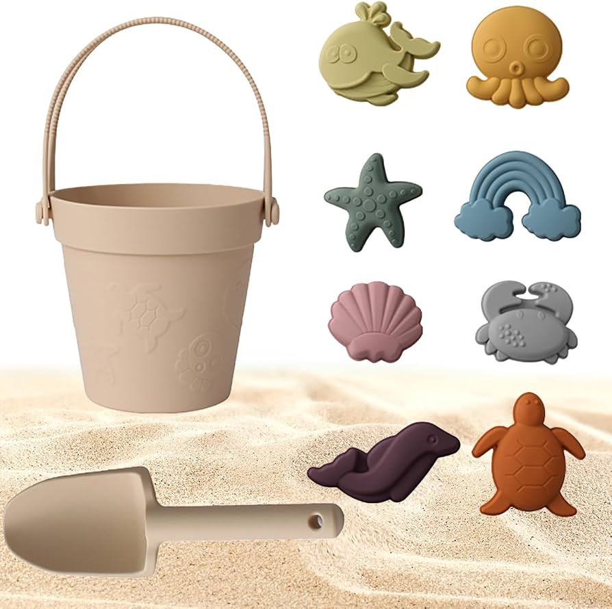 Sandspielzeug Silikon, 8 St\u00fcck Strandspielzeug Kinder, Sandkasten Spielzeug, Sandformen, Tie... | Amazon (DE)