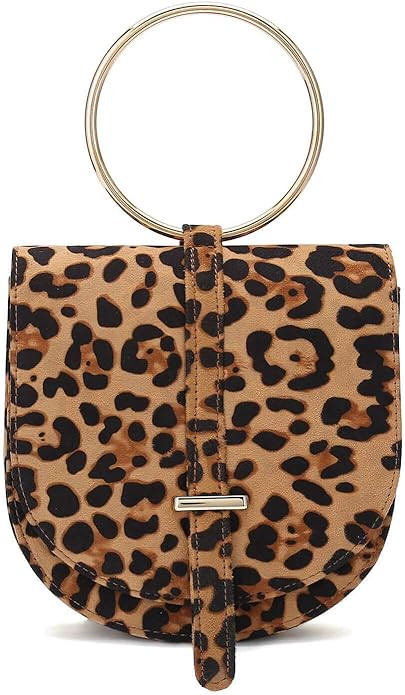 iXebella Women Clutch Handbag Animal Print Bag Chic Single Ring Handle Purse | Amazon (US)
