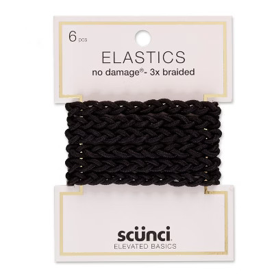 Scunci  No Damage Braided Elastics - 2mm/6 ct | Target