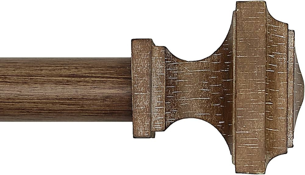 Wooden Curtain Rods for Windows 32-45inches Curtain Rod Diameter 1 Inch, Wood Decorative Treatmen... | Amazon (US)