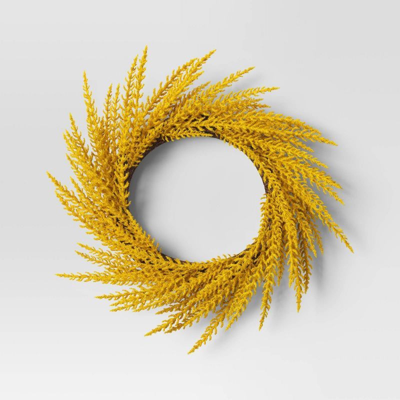 XL Goldenrod Wreath Yellow - Threshold™ | Target