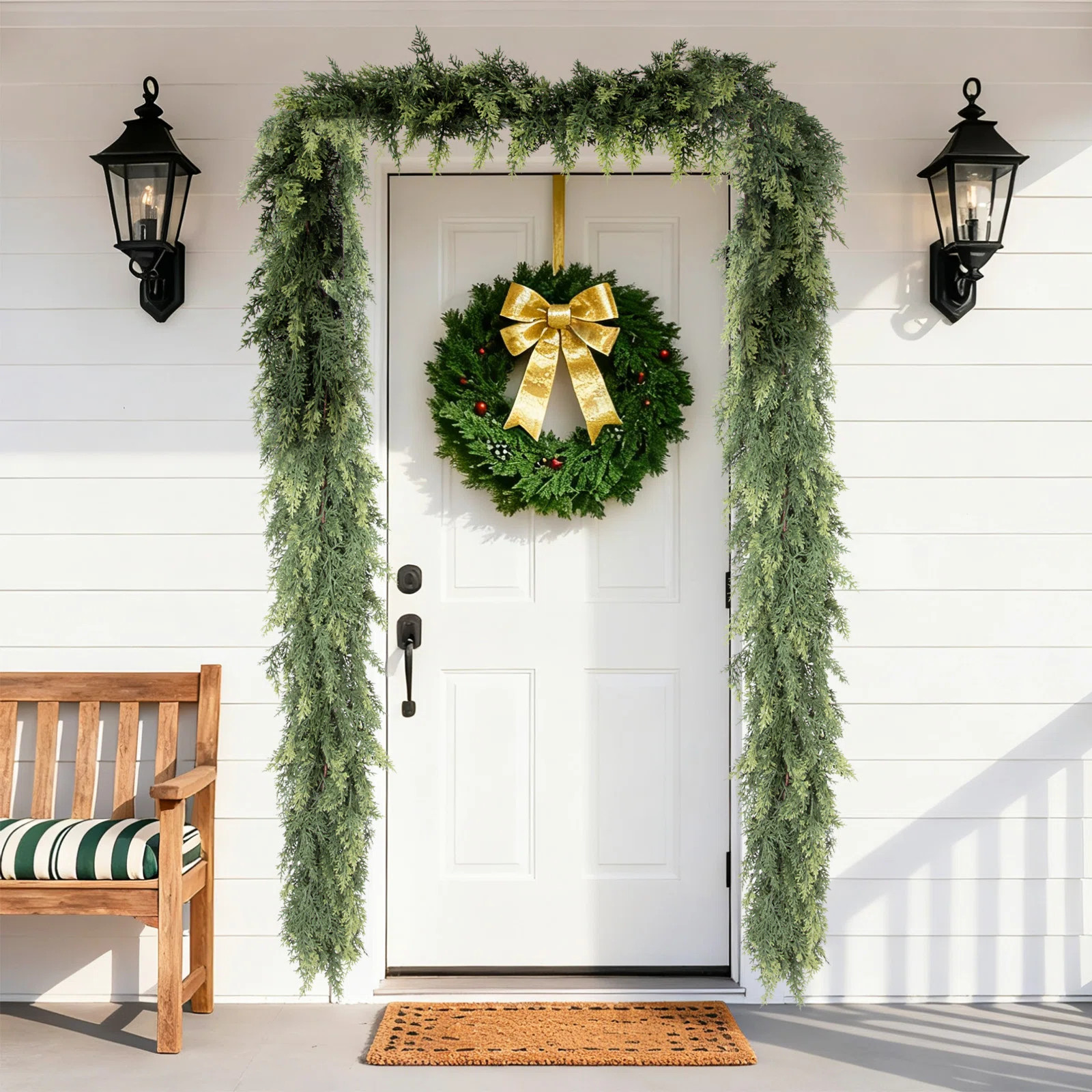 Soft & Realistic Artificial Cedar Garland – Christmas Decor for Fireplace, Table, Staircase, Wi... | Wayfair North America