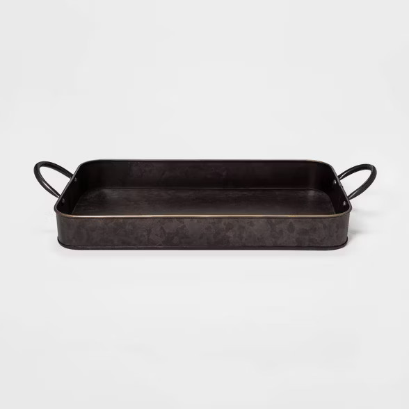 Metal Rectangle Serving Tray Black - Threshold™ | Target