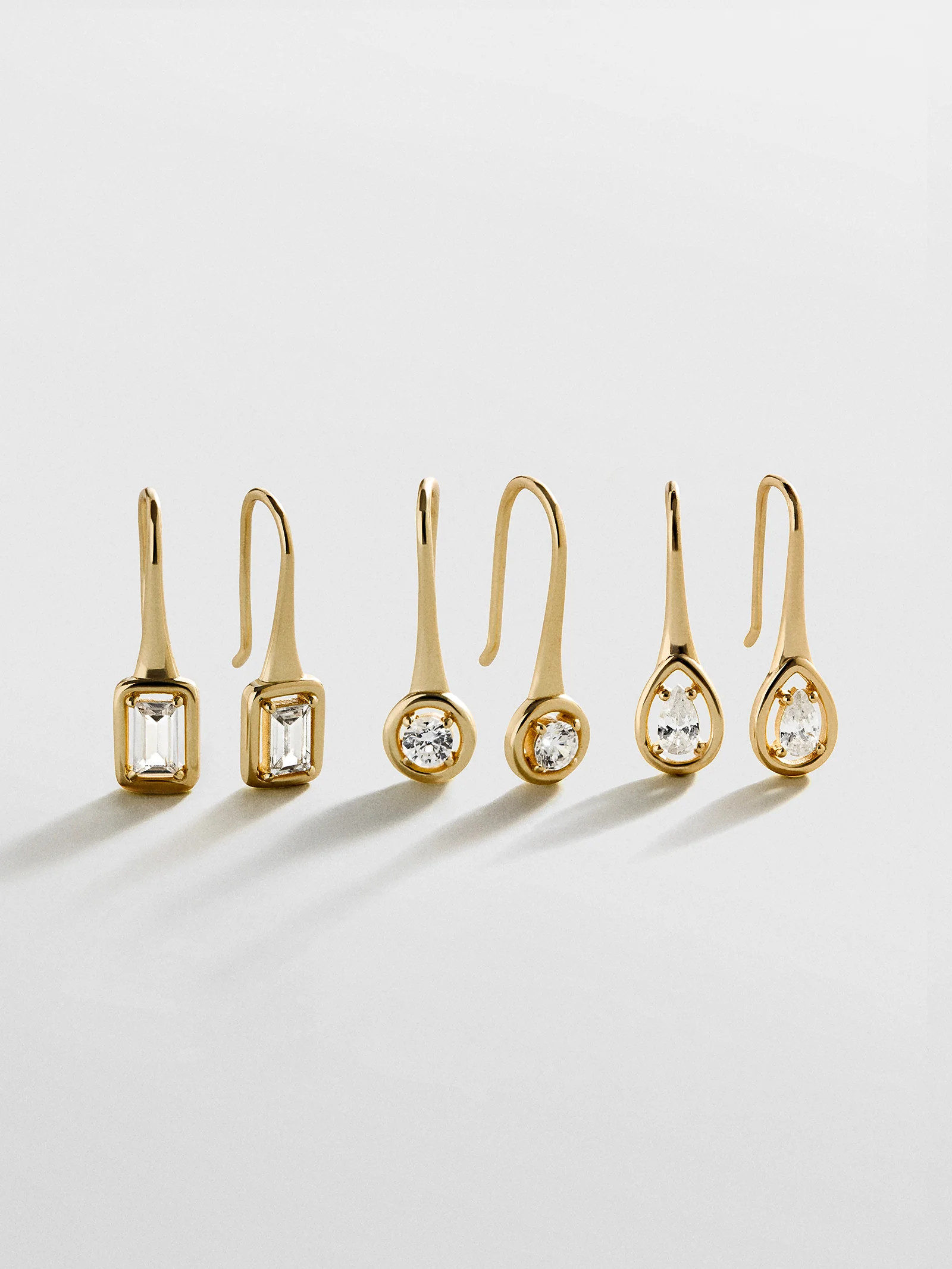Valeria 14K Gold Earring Set - Gold/Pavé | BaubleBar