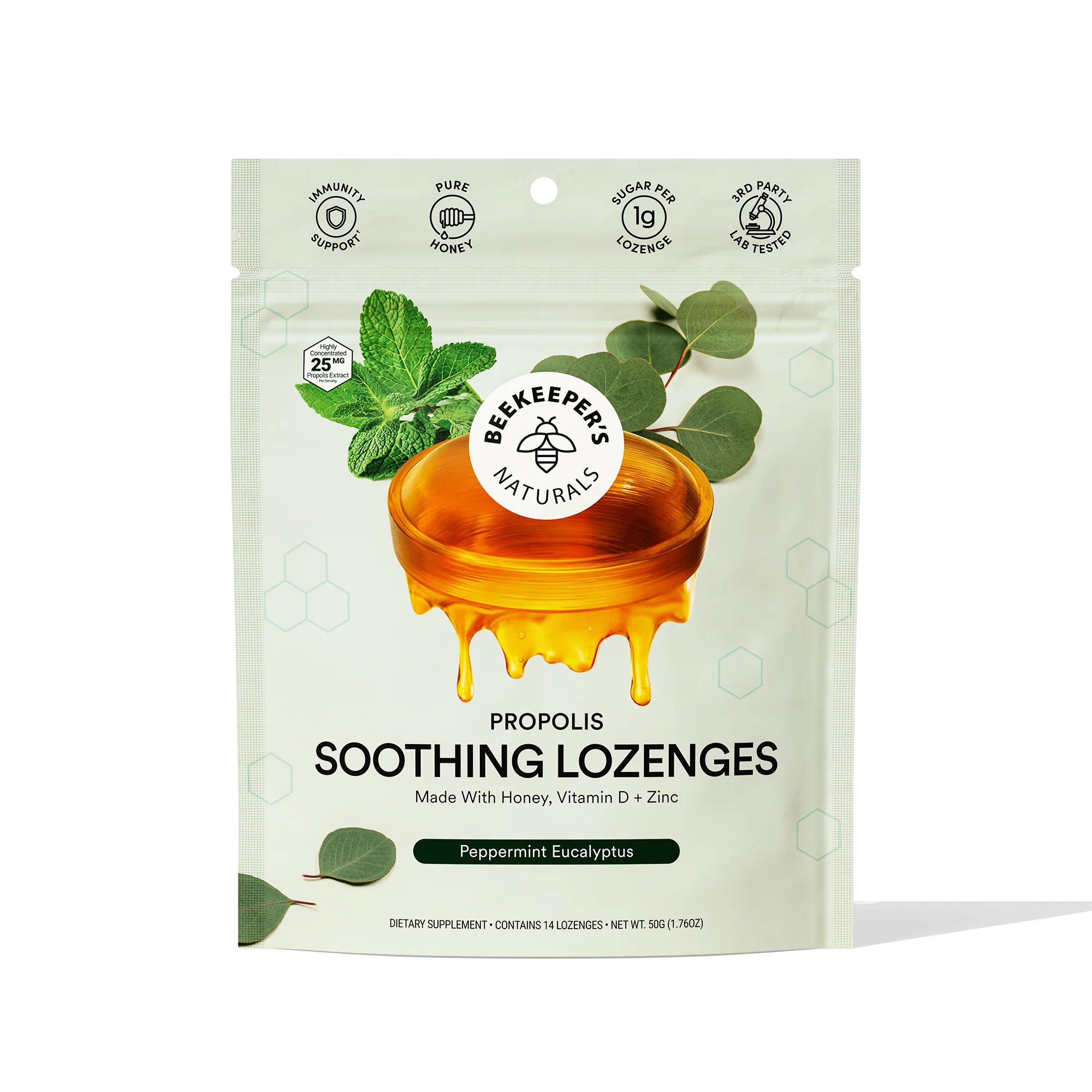 Mint Eucalyptus Soothing Lozenges | Beekeeper's Naturals