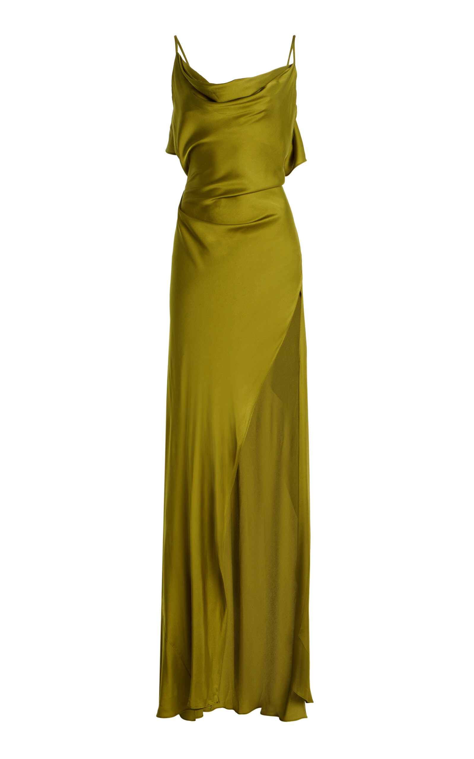 Arcina Ori - Odessa Open-Back Satin Maxi Dress - Green - L - Moda Operandi | Moda Operandi (Global)
