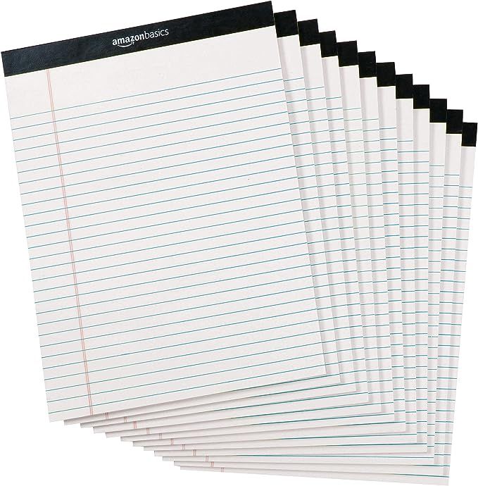 Amazon Basics Legal/Wide Ruled 8-1/2 by 11-3/4 Legal Pad - White (50 Sheet Paper Pads, 12 pack) | Amazon (US)