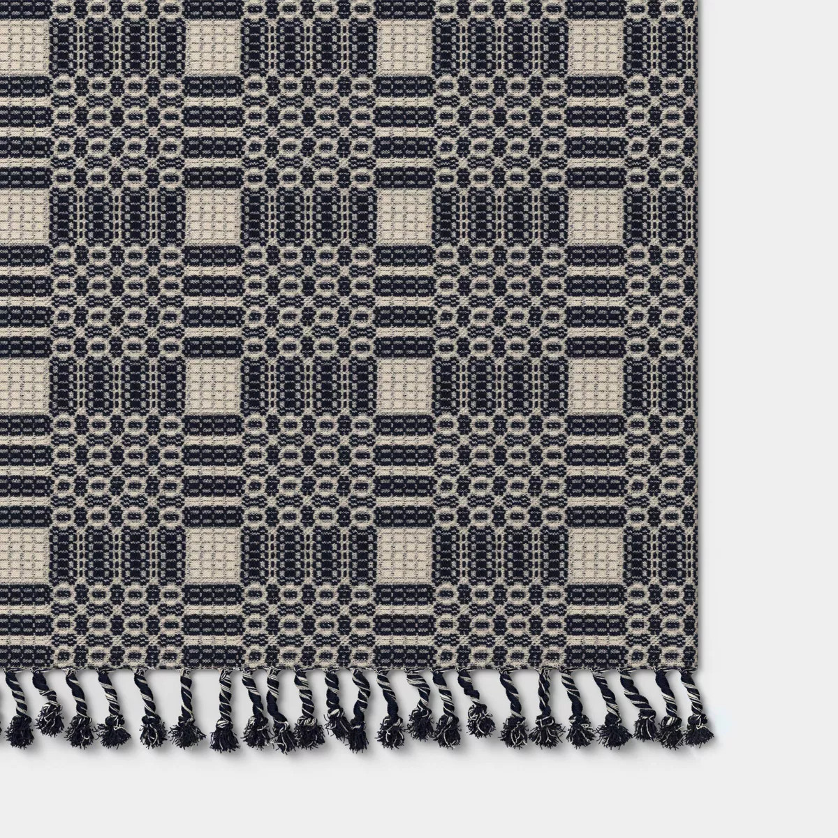 Geo Woven Throw with Tassel Fringe Throw Blanket Blue/Neutral - Threshold™ | Target