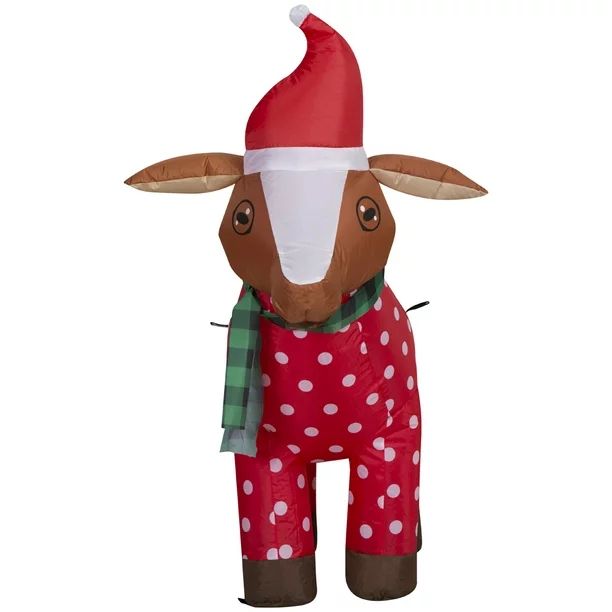Holiday Time 3.5 Foot Goat in Christmas Pajamas - Walmart.com | Walmart (US)