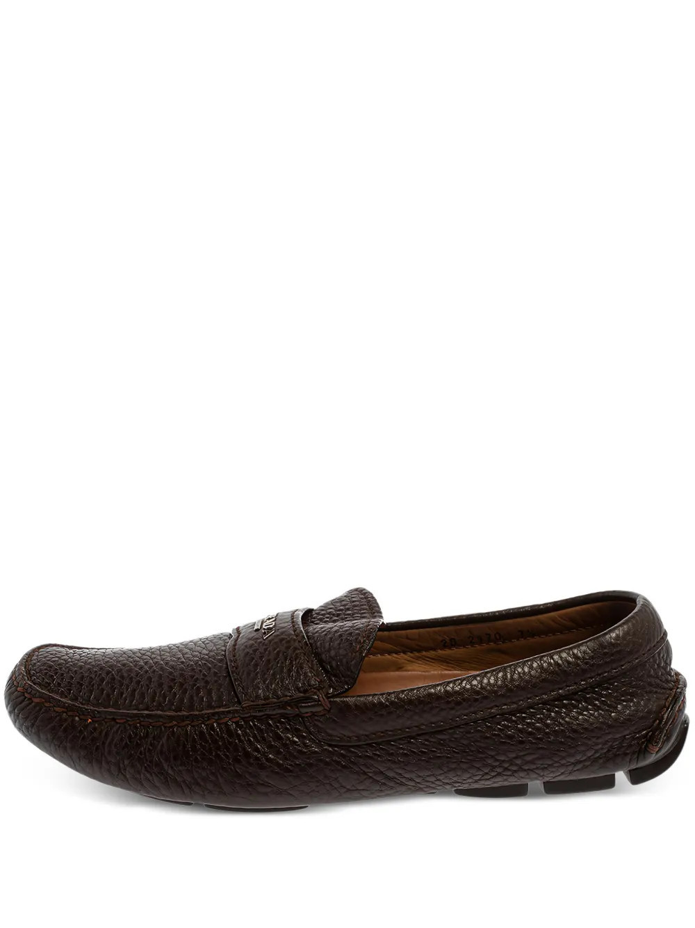 Prada Pre-Owned leather penny loafers - Brown | Farfetch Global