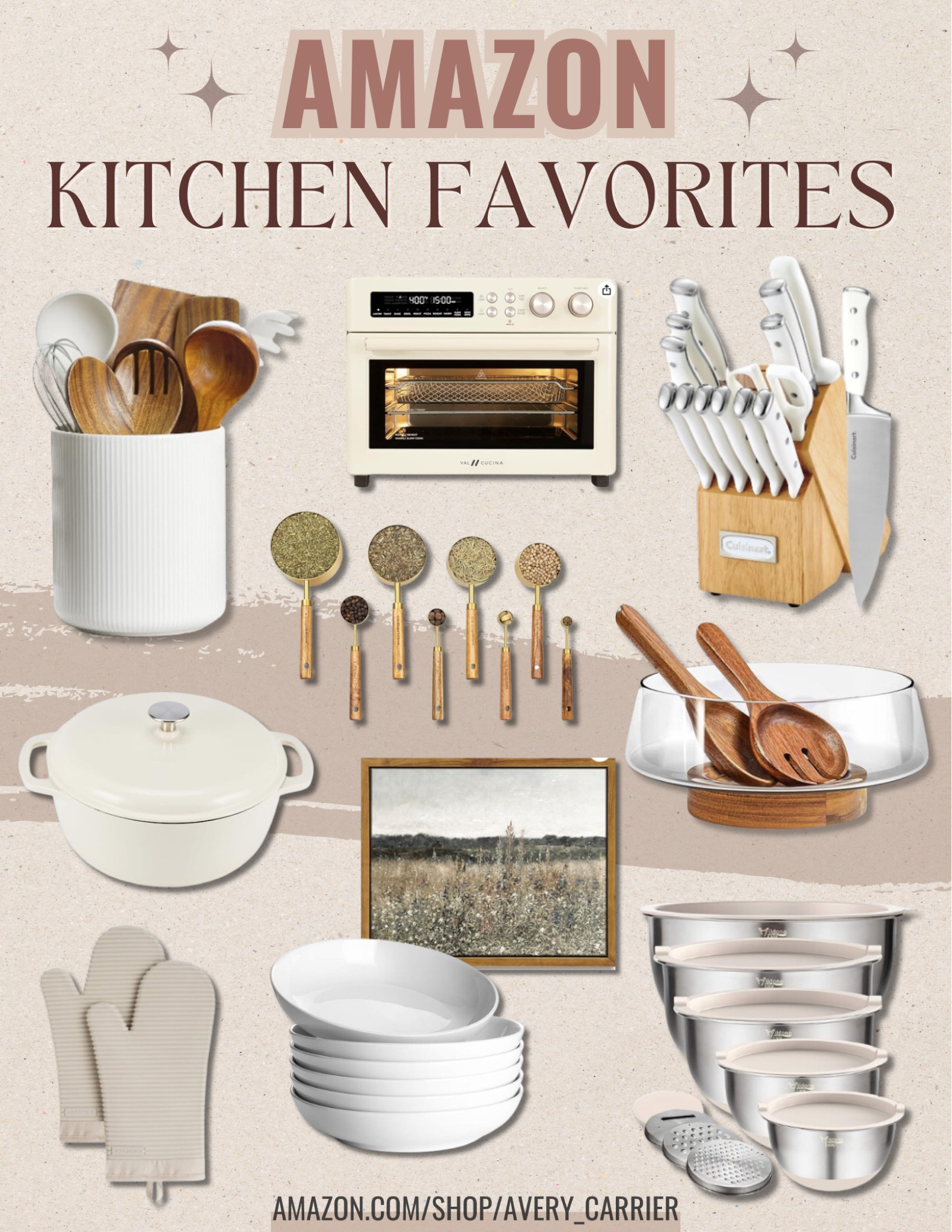 Kitchen favorites from Amazon: appliances, baking, cooking, and other kitchen decor and home finds. 

I personally have + love the mixing bowls, pasta bowls, salad mixing bowl, oven mitts & wall art!

#LTKHome #LTKStyleTip #LTKFindsUnder100