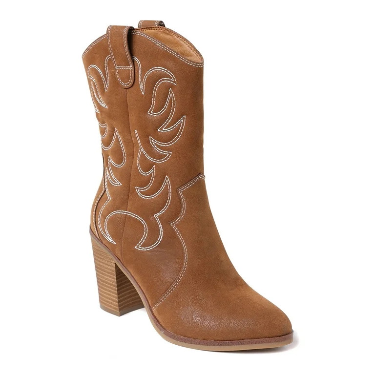 The Pioneer Woman Women’s Mid-Calf Embroidered Western Boot | Walmart (US)