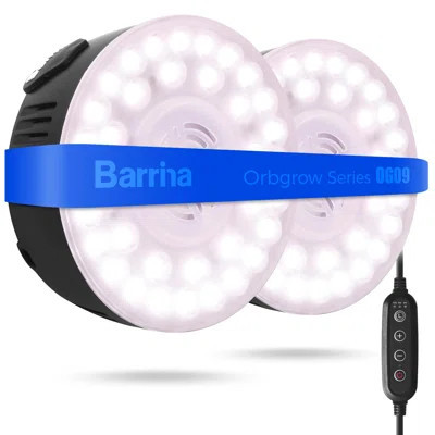 Barrina Orbgrow Og09 Puck Grow Light With Timer, Pinkish White, Magnetic & Linkable, 5 Levels Dimmable, 2 Packs, Black | Wayfair North America