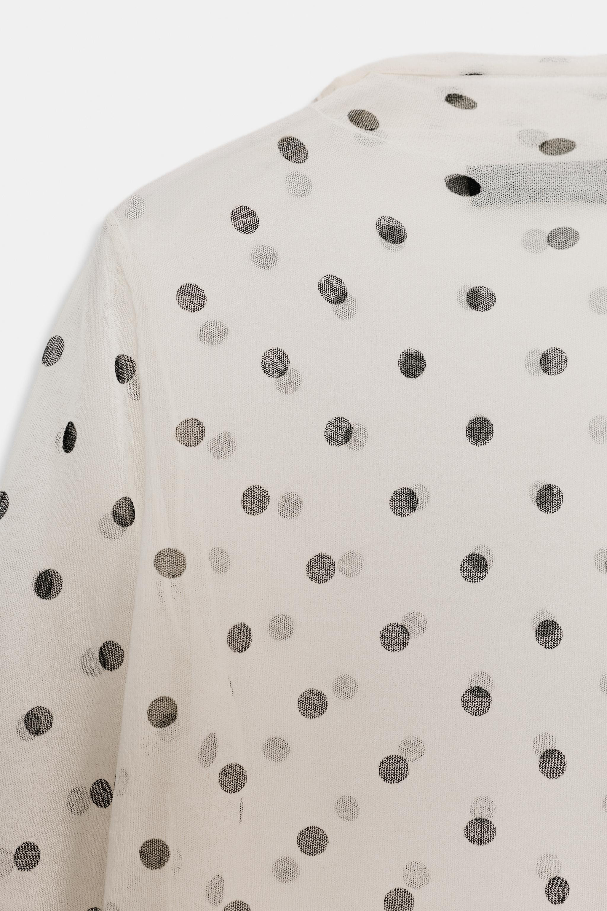 SHEER POLKA DOT KNIT TOP | Zara US
