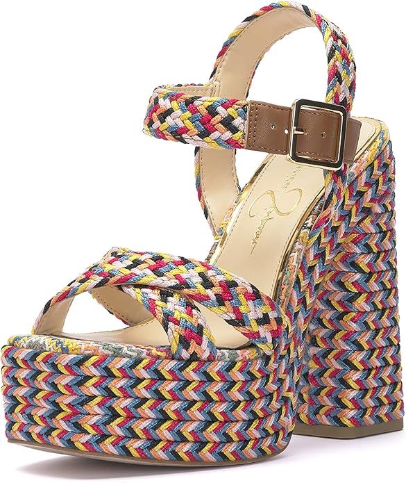 Jessica Simpson Women's Brycen Platform High Heel Sandal Wedge | Amazon (US)