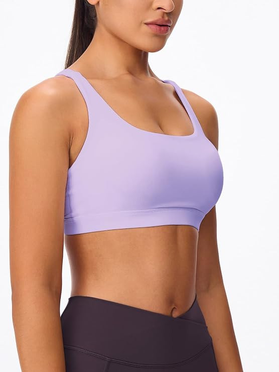 Women's Strappy Sports Bras Light Compression Crop Criss Cross Back Padded Workout Yoga Bra Suppo... | Amazon (US)