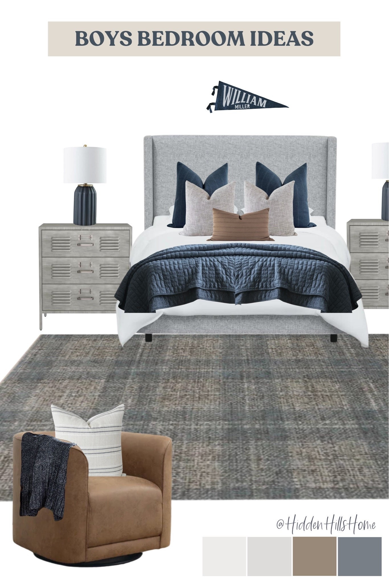 Boys bedroom decor, masculine boys room design, kids bedroom mood board, teen boys bedroom ideas #boysroom

#LTKHome #LTKSaleAlert #LTKKids