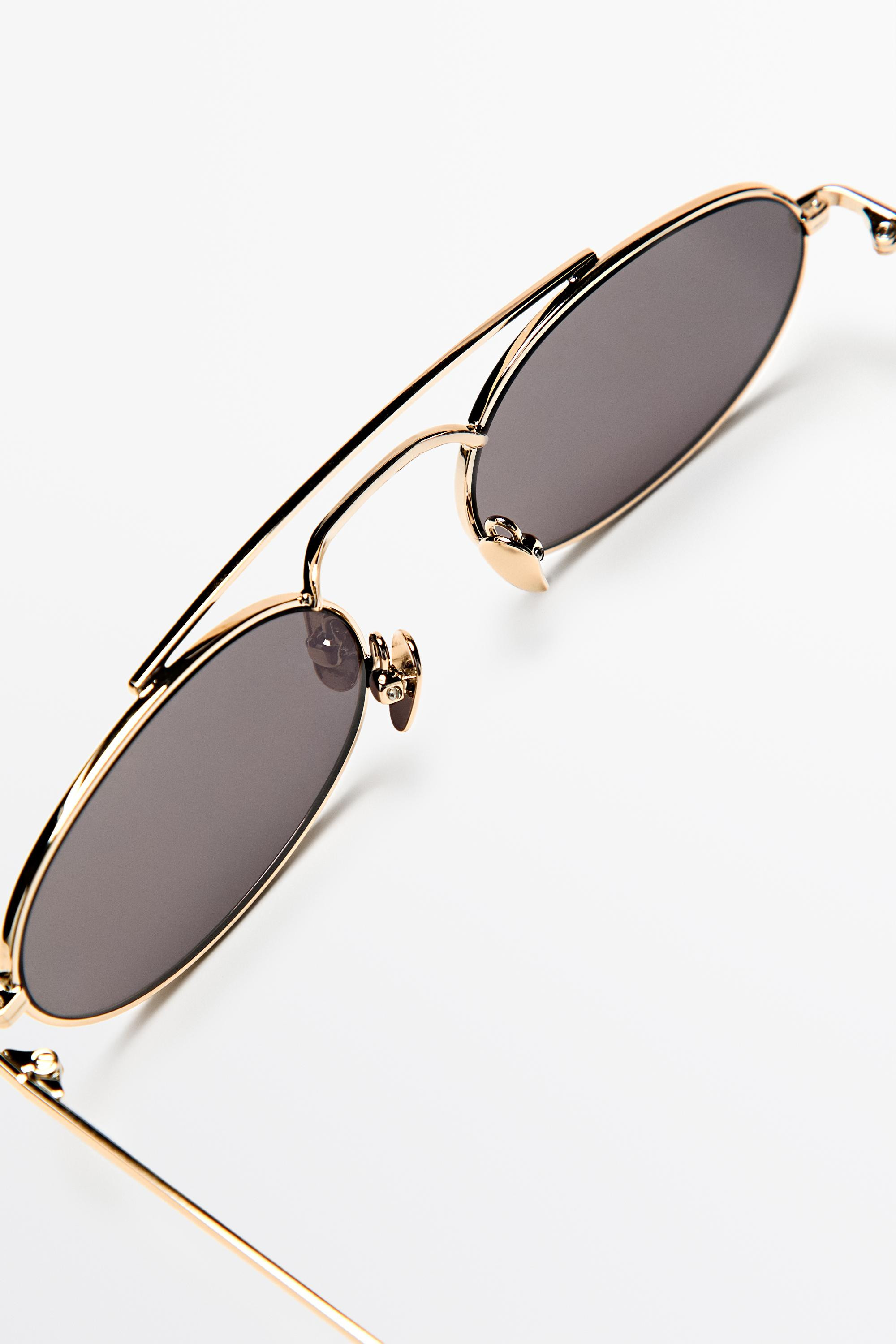 Double bridge oval sunglasses | Massimo Dutti UK