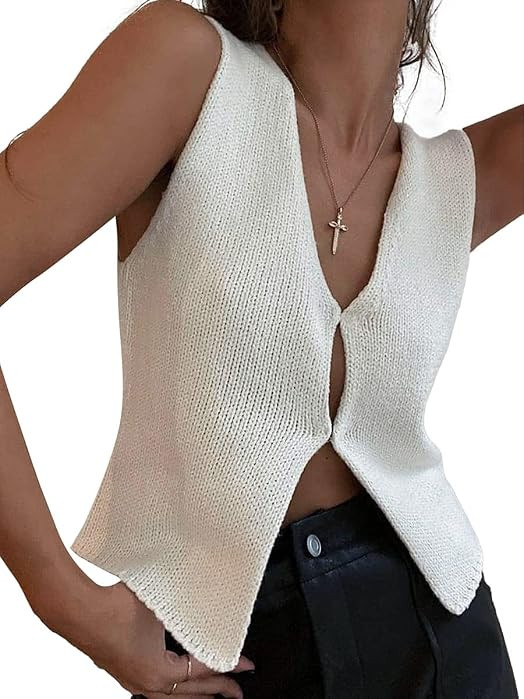 Y2k Vest Going Out Tops for Women Crochet Tube Tank Top Summer Aesthetic Strapless Bandeau Crop T... | Amazon (US)