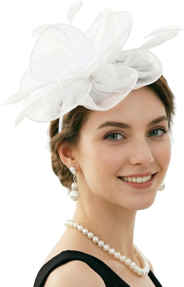 DRESHOW Fascinators Hat Feather Headband Women's Fascinators Tea Party Headwear with Clip Flower ... | Amazon (US)
