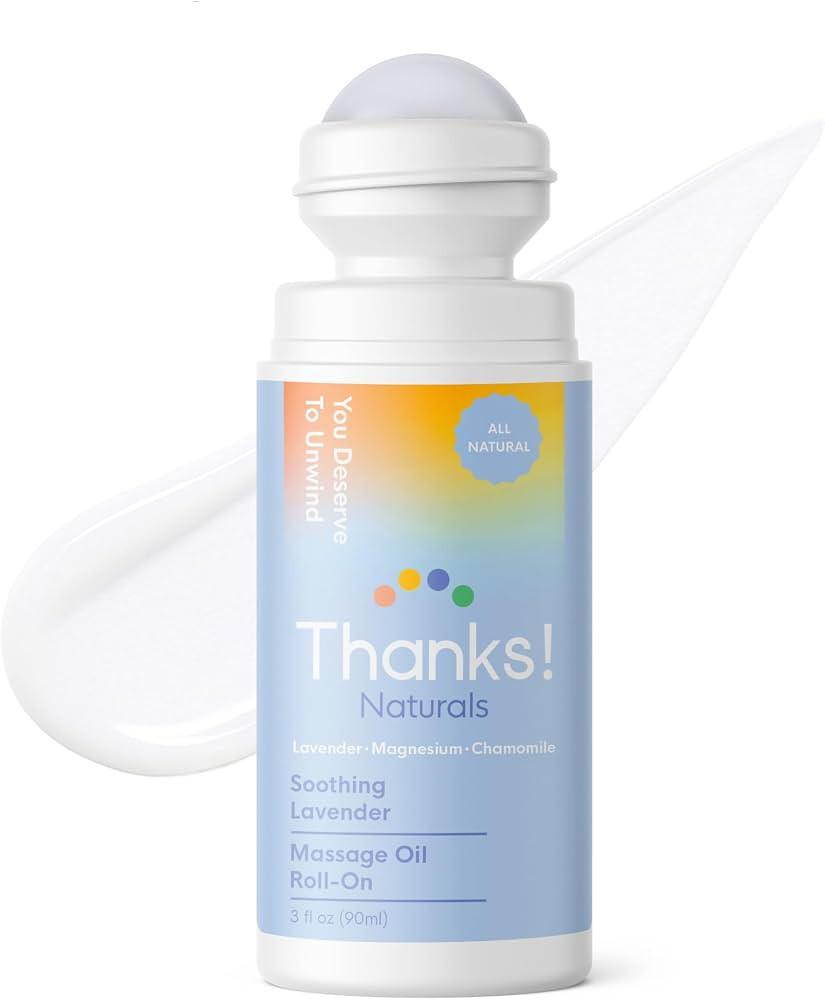 Massage Oil Roll On, Soothing Lavender Magnesium, Vegan, Cold Pressed with Lavender, Chamomile, A... | Amazon (US)