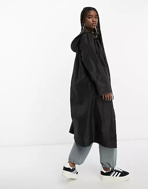 ASOS DESIGN oversized recycled rain parka in black | ASOS (Global)