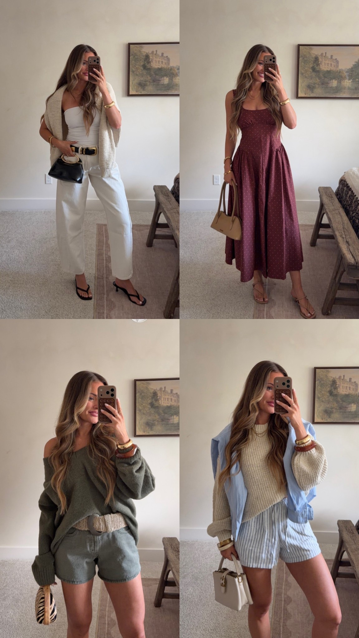 Spring outfit ideas from @abercrombie! I’m in size S in the polka dot dress, size S in the striped shorts, size 26 in the green shorts & white barrel leg jeans & size M in the sweaters!
#AbercrombiePartner

#LTKootd #LTKSeasonal #LTKgrwm