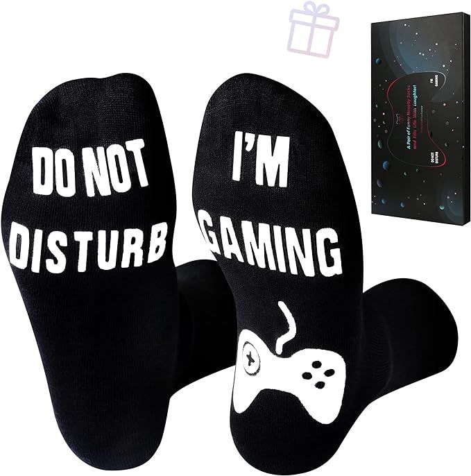 Do Not Disturb I'm Gaming Socks, Mens Gifts for Dad,Christmas Socks Gifts for Him,Gaming Socks Bi... | Amazon (US)