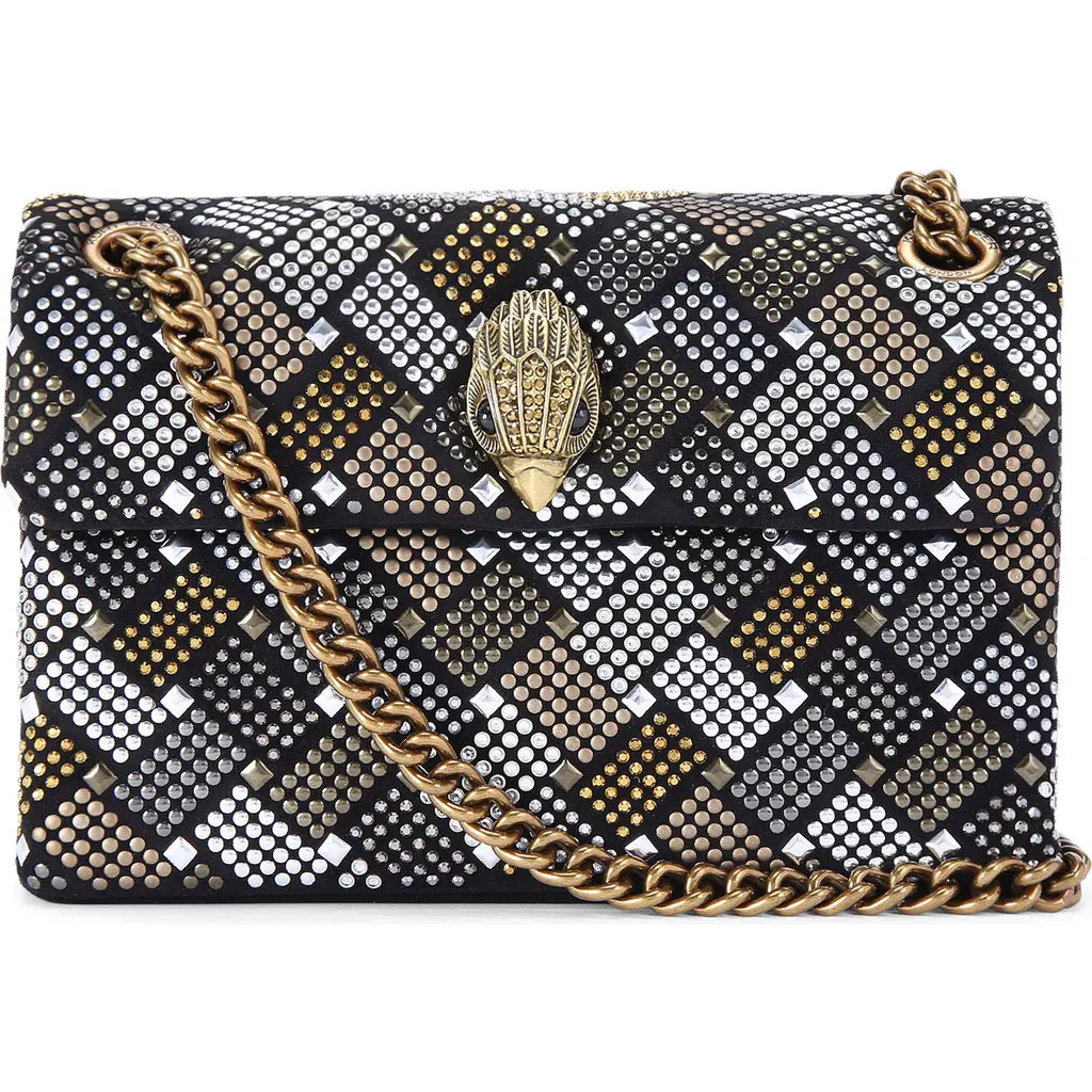 Kurt Geiger London Mini Kensington Embellished Crossbody Bag in Charcoal at Nordstrom | Nordstrom