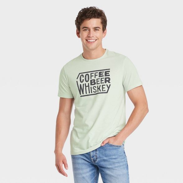 Men's Regular Fit Short Sleeve Crewneck T-Shirt - Goodfellow & Co™ Mint Green/Letters | Target
