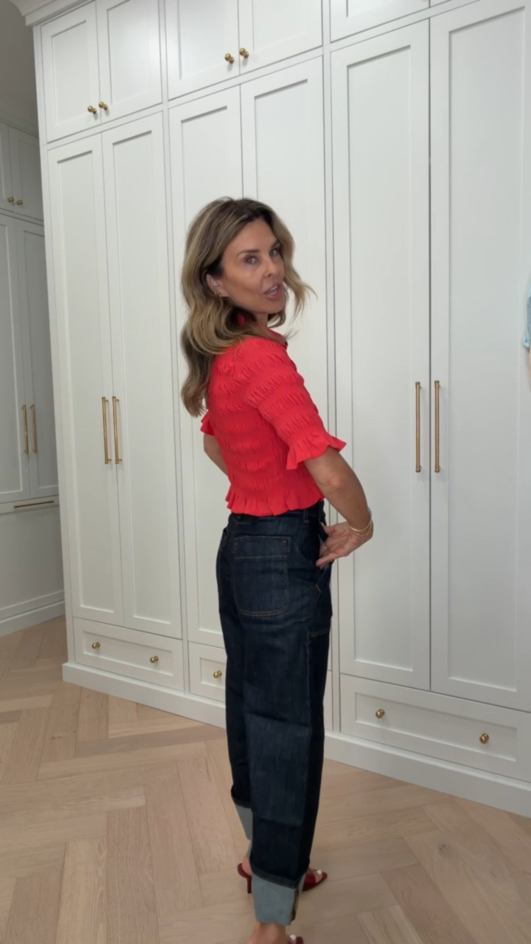 I’m 5’6’’. Anthropologie just released new washes in their fan favorite Kayden barrel Jean! They are SO cute for fall
-I sized down one size for a tighter fit; note the dark wash did not need a size down 
-wearing size XS in all tops, need a S in the red top
-shoes TTS
@Anthropologie  #AnthroPartner

#LTKOver40 #LTKSeasonal #LTKootd