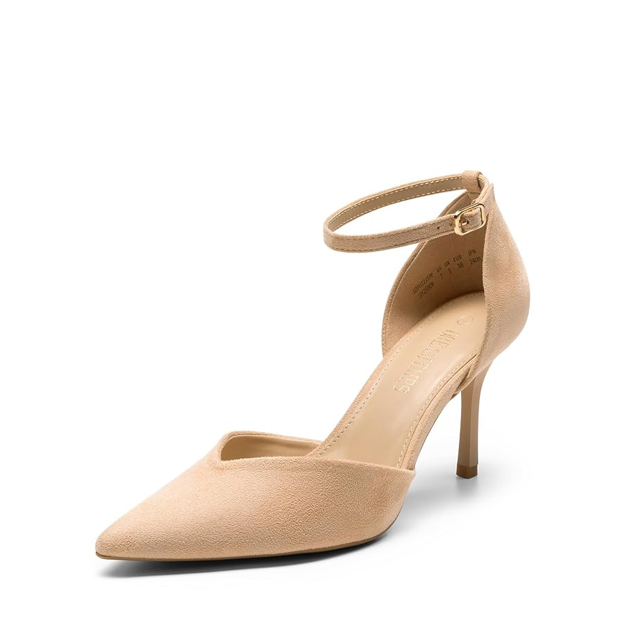 DREAM PAIRS Women’s High Heels Strappy Closed Toe Stiletto Ankle Strap Pointed Toe D'Orsay Heel... | Amazon (US)