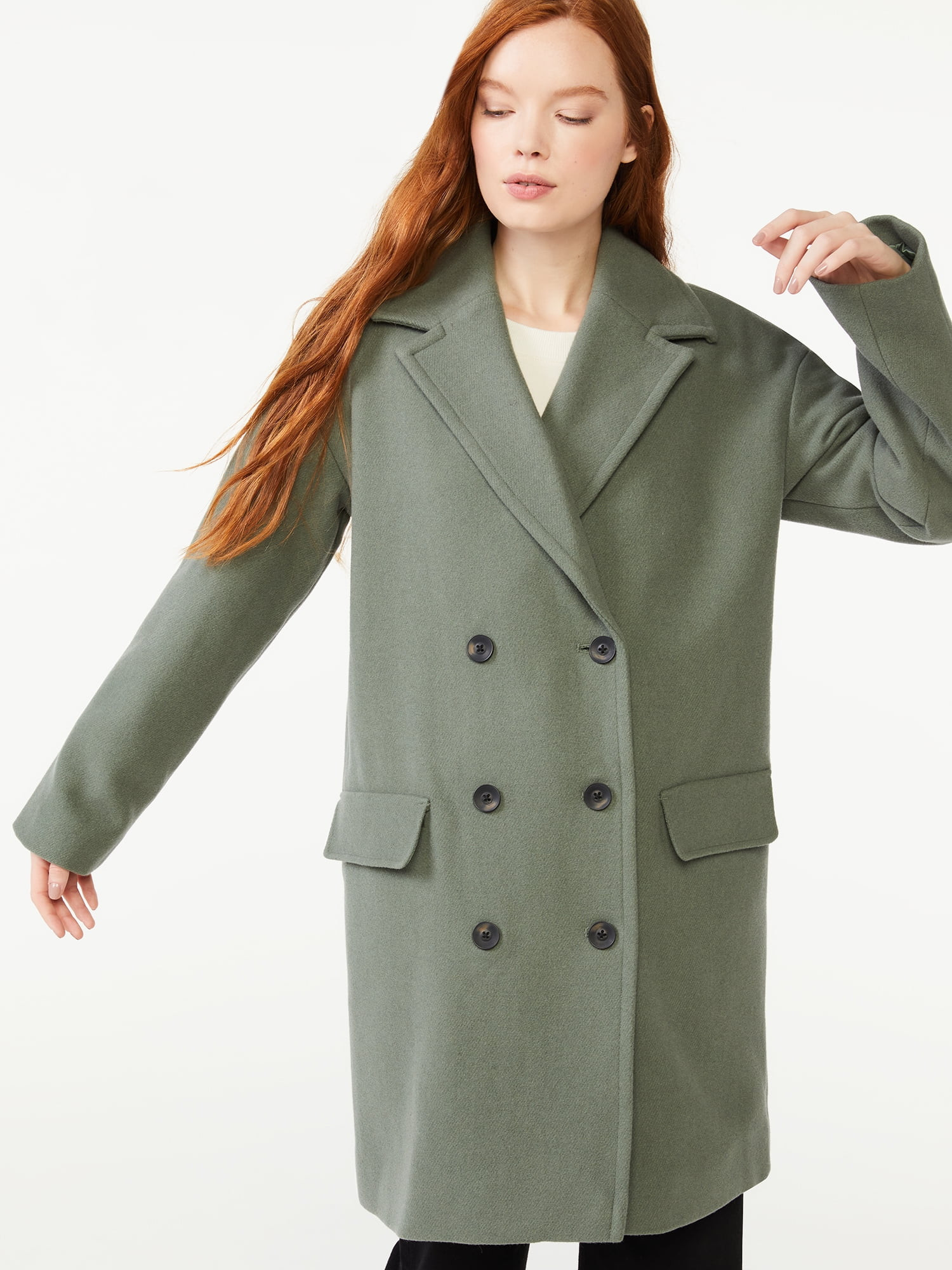 Free Assembly Women's Oversized Cocoon Coat | Walmart (US)