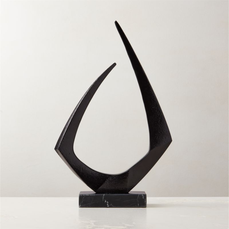 Kokum Black Marble and Metal Sculpture + Reviews | CB2 | CB2
