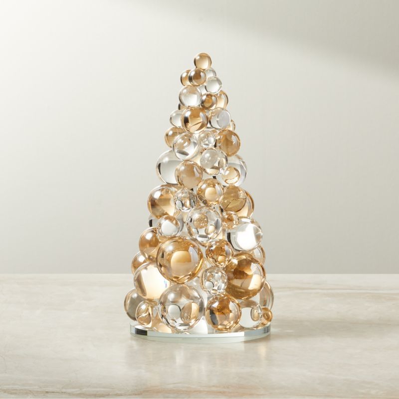 Elle Clear and Amber Crystal Christmas Tree 11" + Reviews | CB2 | CB2