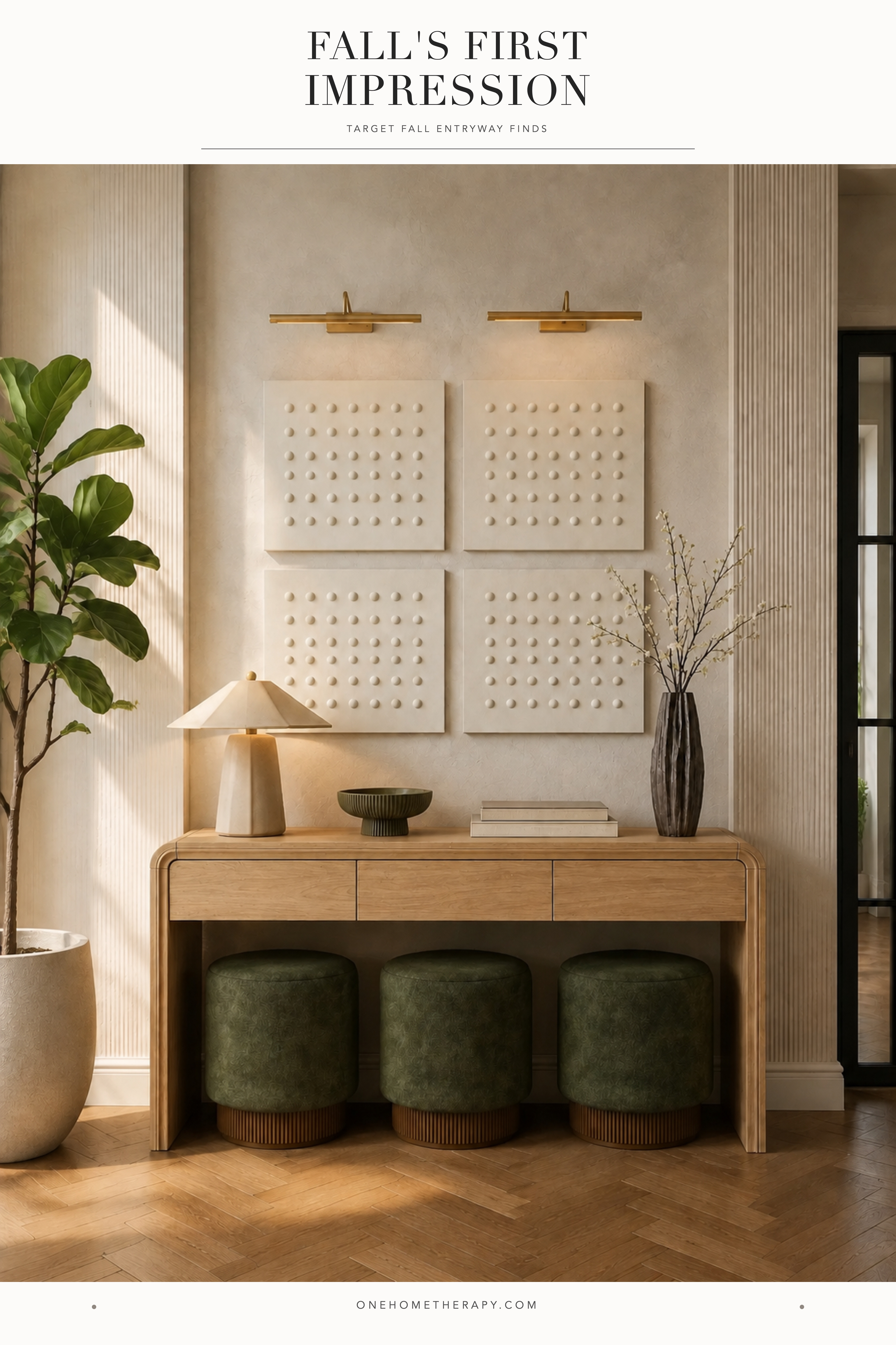 Three's company, especially when it looks this chic.
The warm wood, sculptural
lighting, and trio of olive ottomans make fall entryway styling feel effortlessly elevated.
Can you believe it's all from Target!
#LTKHome #LTKFall #TargetStyle #FallDecor
#EntrywayInspo
#LTKU #LTKHome #LTKdayinmylife
#LTKU #LTKHome #LTKSaleAlert

#LTKstorytime #LTKU #LTKHome 

  

 