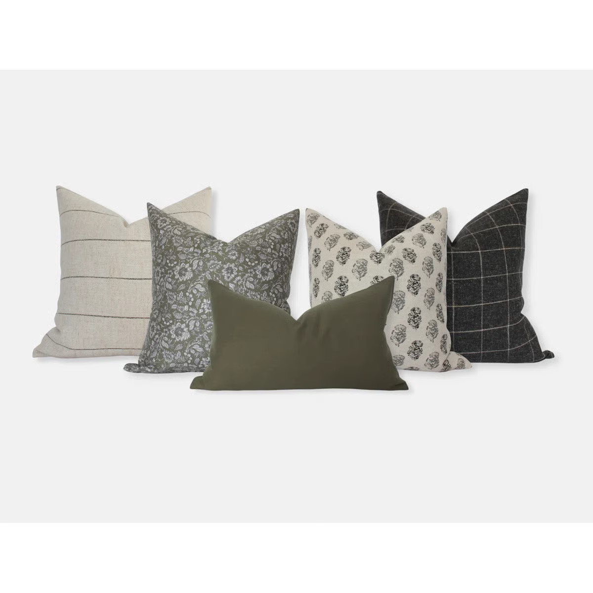Textileish Green and Gray Pillow Covers, Sofa Throw Pillow Set | Wayfair | Wayfair North America