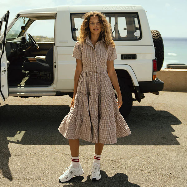 Arroyo Dress, Brown Gingham | Albion Fit