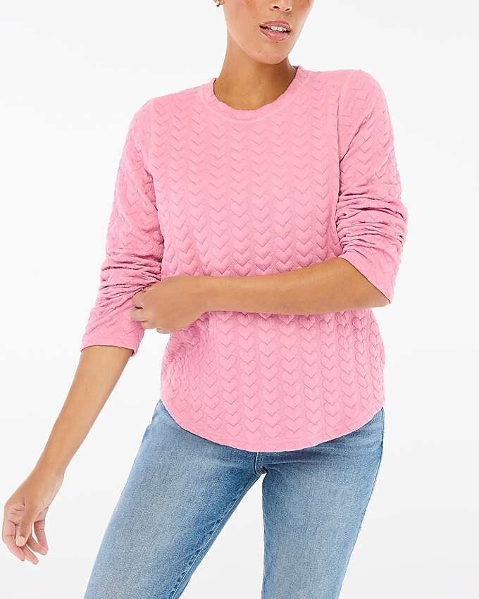 Quilted hearts pullover sweatshirt | J.Crew Factory