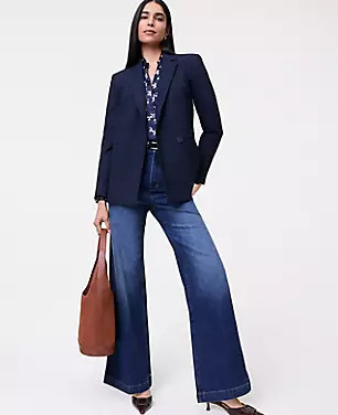 The Straight Fit Double Breasted Blazer | Ann Taylor