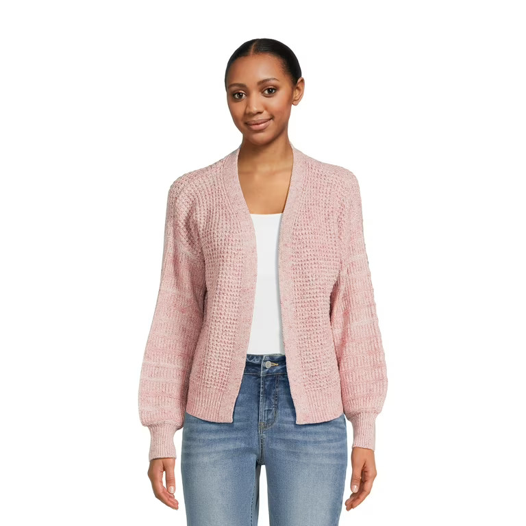 Time and Tru Women's Waffle Knit Cardigan - Walmart.com | Walmart (US)