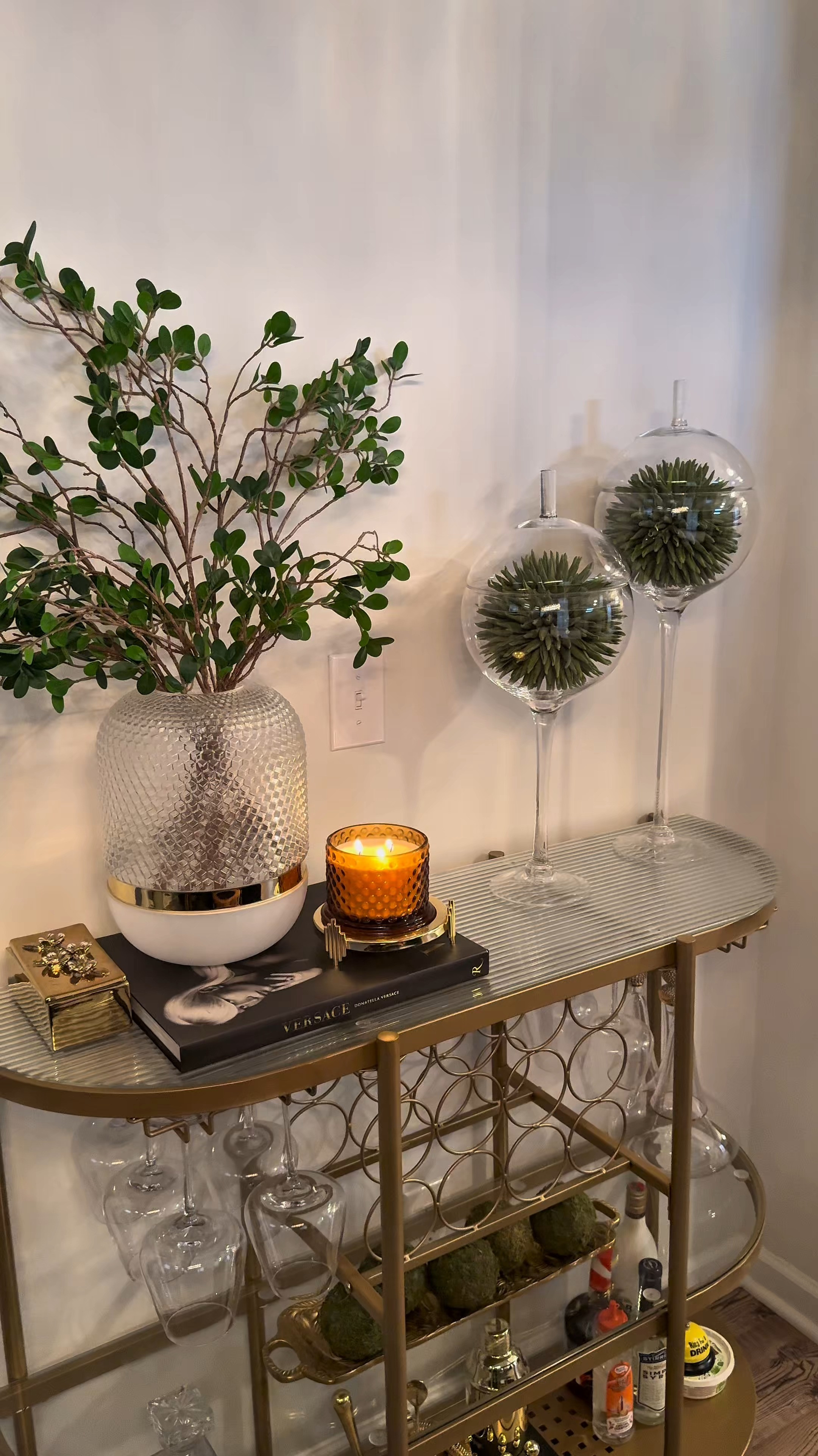 Adding luxury vibes without the luxury price.
These oversized glass canisters instantly elevate any space. I styled them on my bar cart, but they also look beautiful on entryway tables, kitchen counters, and shelving.
The sculptural glass design gives that high-end designer look, and they make the perfect statement decor piece while still being functional. Lightweight, durable, and easy to style anywhere.
I linked the Z Gallerie Jules Canisters here so you can shop the exact look.
Trust me… you’ll want two for that layered designer feel.
Shop the canisters below. 

 #LTKSeasonal #LTKHome #LTKSaleAlert