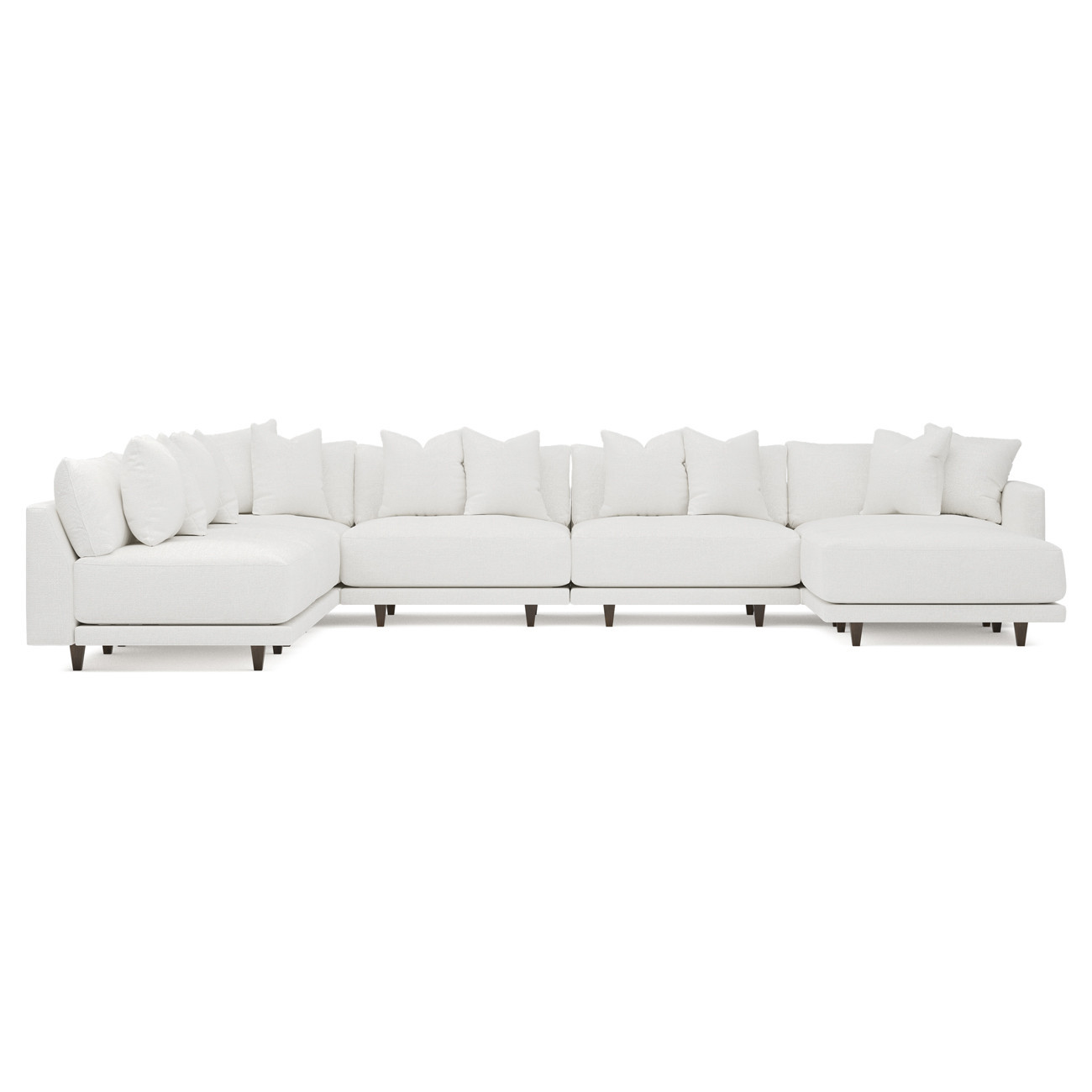 Toulouse Swan Performance Modular 7-Piece Corner Sectional With Ottoman - Right End - 171 | Kathy Kuo Home