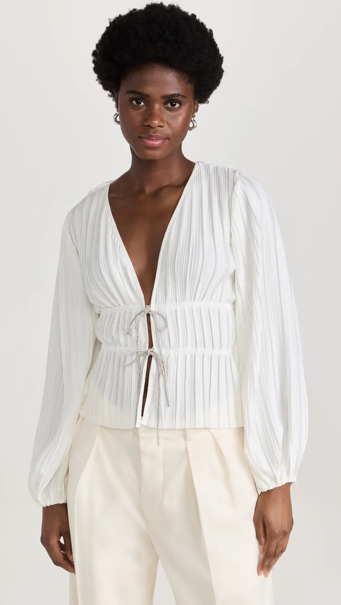 WAYF Tie Front Blouse | Shopbop | Shopbop