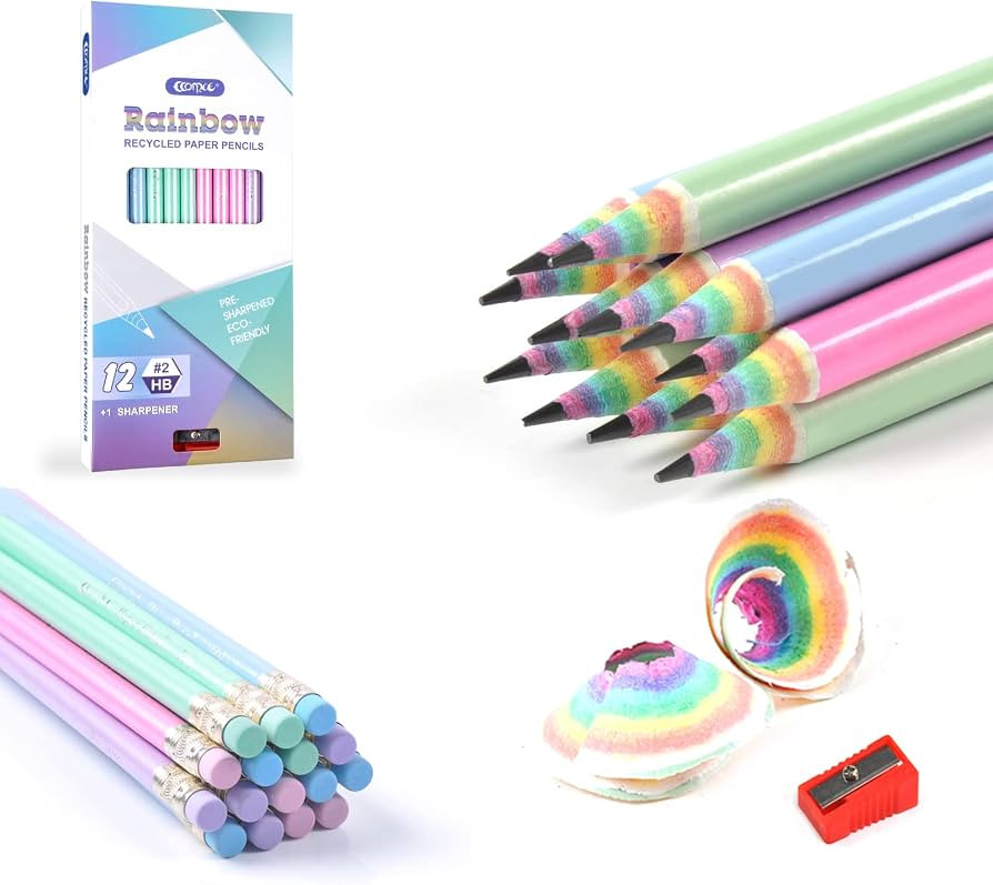ECOTREE Pre-Sharpened Rainbow Pencils #2, Back to School Supplies, 12 Count | Amazon (US)