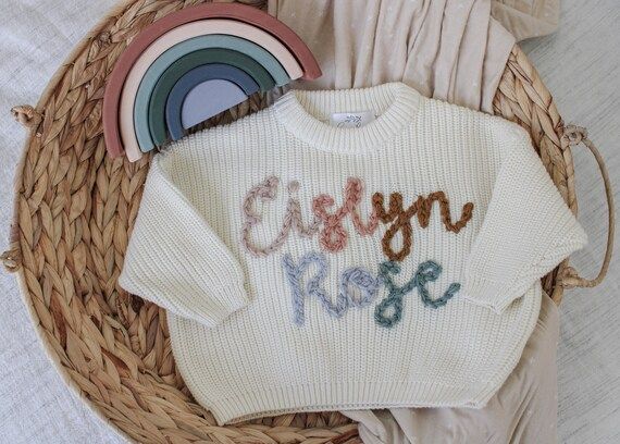 Personified Baby Sweater Rainbow Baby Baby Name Sweater - Etsy | Etsy (US)