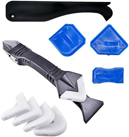 3 in 1 Silicone Caulking Tools（Stainless Steelhead）, Sealant Finishing Tool Grout Scraper, Re... | Amazon (US)